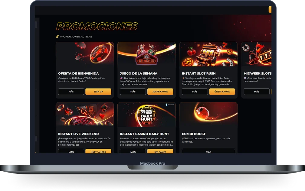 Alt: Instant Casino promociones con oferta de bienvenida, Instant Slot Rush y Combi Boost